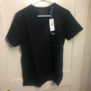 Figs scrubs black top